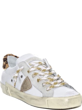 Philippe Model White/leopard Leather Sneakers