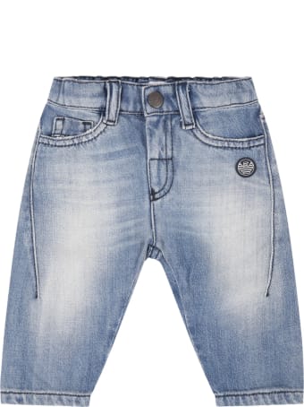 Armani Collezioni Denim Jeans For Babyboy With Logo