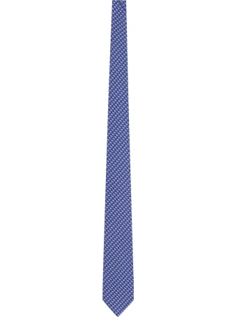 Salvatore Ferragamo Silk Tie With Micro Pattern