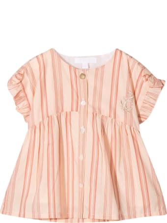 Chloé Vestito Rosa Chloé Kids A Righe