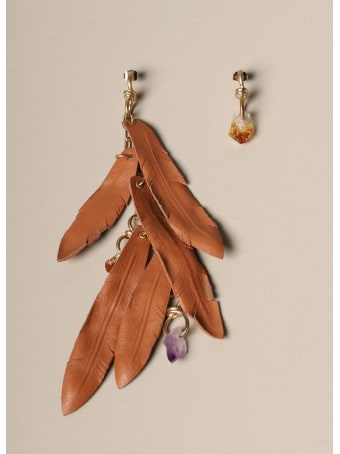 Dsquared2 Jewel Dsquared2 Earrings With Leaves In Nappa And Stones