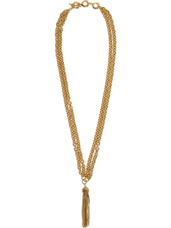 Saint Laurent Metal Oyum Necklace With Tassel
