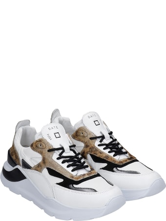 D.A.T.E. Fuga Sneakers In White Leather