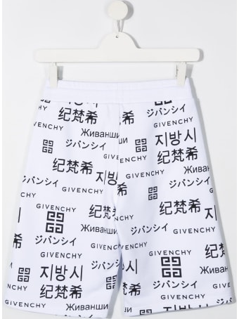 Givenchy White Cotton Bermuda Shorts With Allover Print
