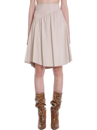 DROMe Skirt In Beige Leather