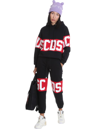 GCDS Sweatshirt In Black Cotton