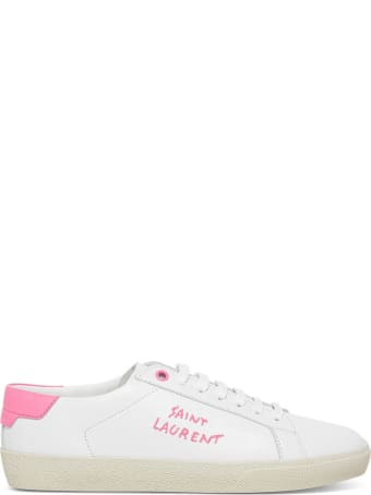 Saint Laurent Court Classic Leather Sneakers With Logo