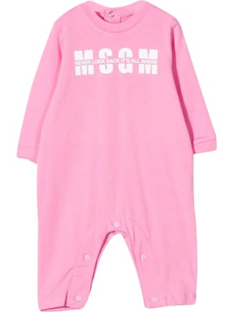 MSGM Pink Romper With White Print