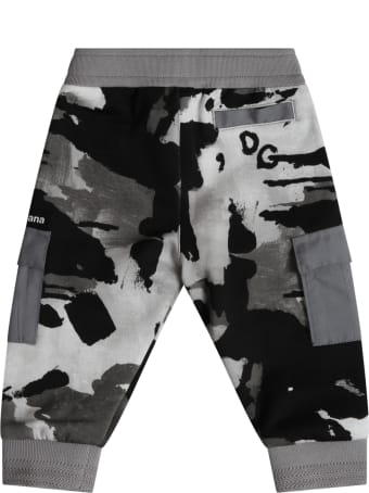 Dolce & Gabbana Multicolor Sweatpants For Babyboy With Logo