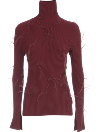 Marques'Almeida Light Weight Feather Turtleneck Jumper With Flared Sleeves