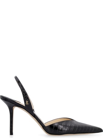 Jimmy Choo Thandi 85 Leather Slingback Pumps