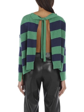 Marni Striped Wool And Cashmere Sweater With Open Back