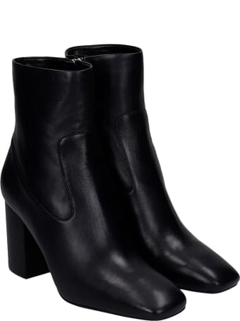 Michael Kors Marcella High Heels Ankle Boots In Black Leather