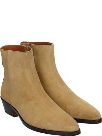 FEAROFGODZEGNA Ankle Boots In Beige Suede