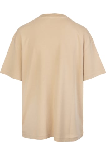 Off-White Woman Sand T-shirt With Logo