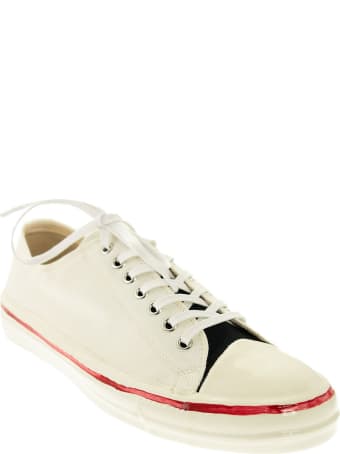 Marni Gooey Low Top Sneakers White With Rubber Casting And Marni Graffiti