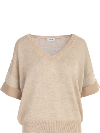 Base Lurex V Neck S/s Sweater