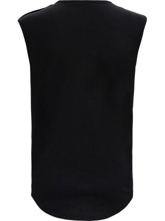 Balmain 3 Btn Metallic Logo Tank Top