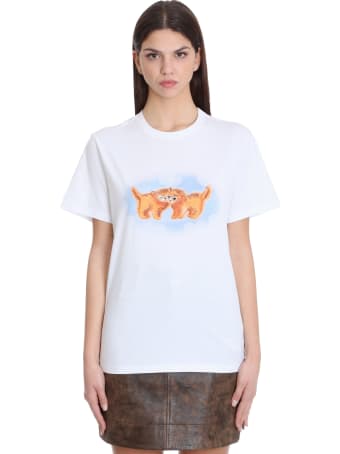 Ganni T-shirt In White Cotton