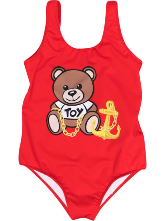 Moschino Red Swimsuit With Toy Print