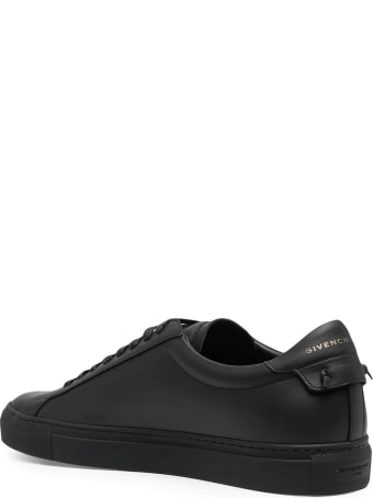 Givenchy Man Matte Black Urban Street Sneakers With Latex Stripe