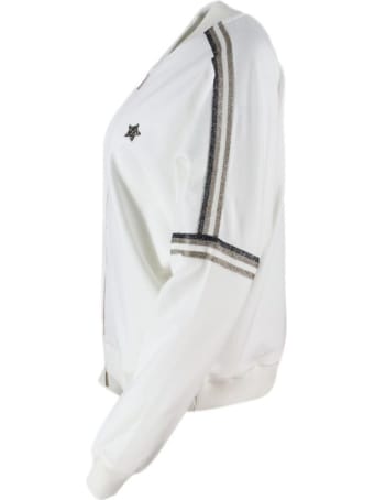 Lorena Antoniazzi Jogging Sweatshirt With Lurex Inserts Along The Arm