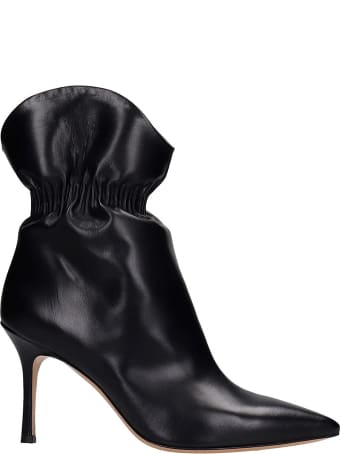 The Seller High Heels Ankle Boots In Black Leather