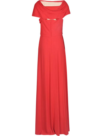 Giambattista Valli Rear Zip Gathered Plain Dress