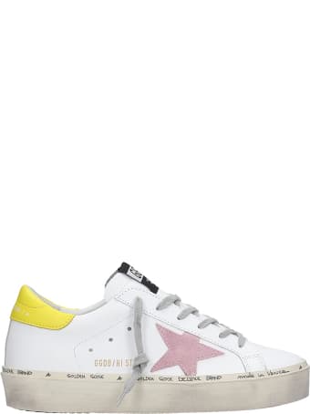 Golden Goose Hi Star Sneakers In White Leather