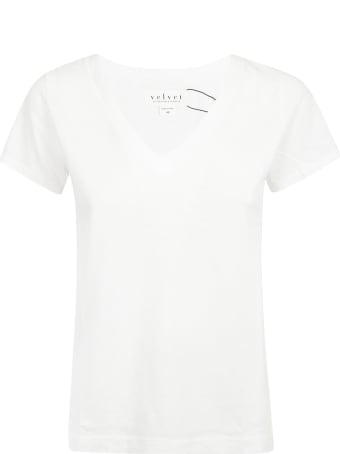 Velvet V-neck T-shirt