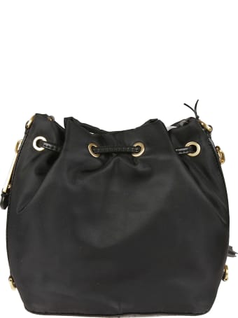 Moschino Logo Plaque Tassel Detail Bucket Bag