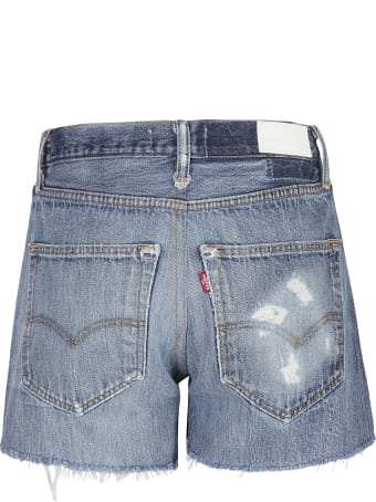 RE/DONE Denim Rip Cuff Detail Shorts