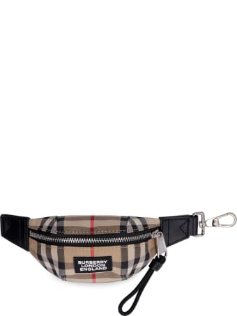 Burberry Fabric And Leather Key Ring