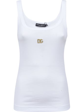 Dolce & Gabbana Logo Plaque Plain Tank Top