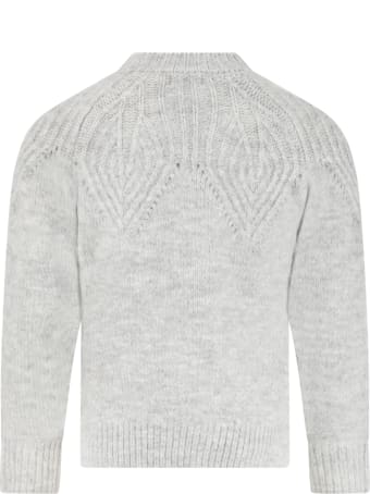 Billieblush Grey Sweater For Girl With Logo