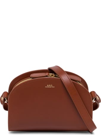 A.P.C. Sac Demi Lune Leather Crossbody Bag