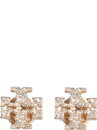 Tory Burch Crystal Logo Earrings
