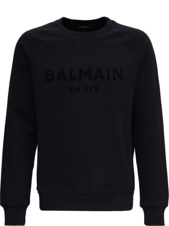 Balmain Cotton Sweatshirt With Tone On Tone Front Logo