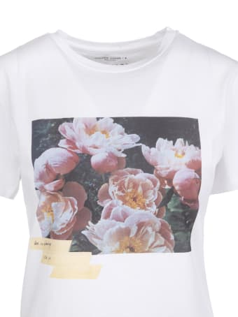 Golden Goose Ania White Woman T-shirt Dream Maker Collection With Adhesive Tape Effect Print