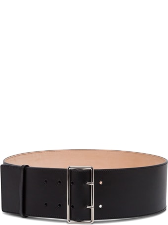 Alexander McQueen Military Belt In Black Leather