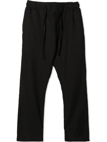Paolo Pecora Black Linen-blend/cotton-blend Trousers
