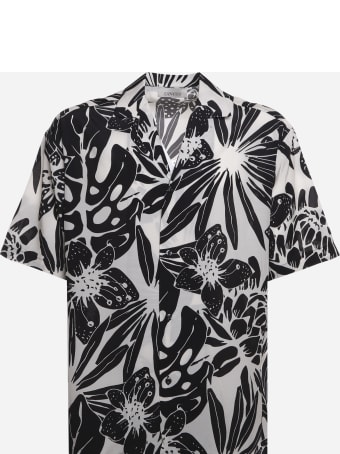 Laneus Two-tone Tropical Bowling Shirt
