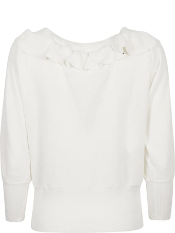 Philosophy di Lorenzo Serafini Ruffle Applique Logo Embroidered Cardigan