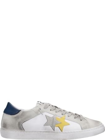 2Star Sneakers In White Suede And Leather
