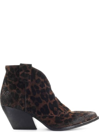 Elena Iachi Cheetah Print Suède Texan Ankle Boot