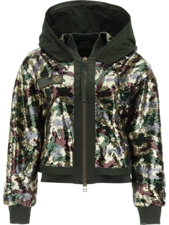 Mr & Mrs Italy Camouflage Sequined Bomber Jacket