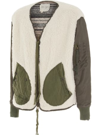 Greg Lauren 'sherpa Washed Satin Flight Jacket' Jacket