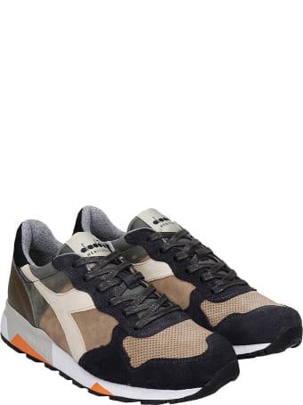Diadora Trident 90 Sneakers In Beige Suede And Leather