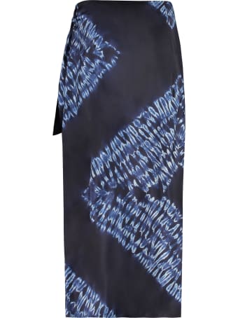 Parosh Setay Printed Silk Skirt