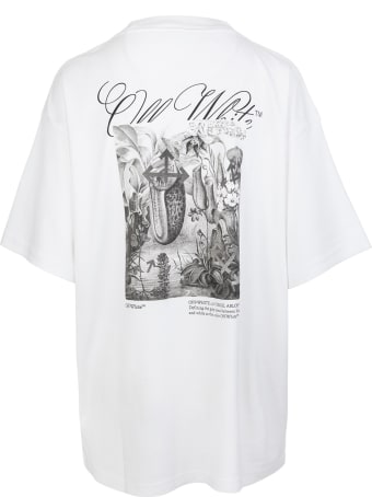 Off-White Woman White Oversize T-shirt With Graphic Print